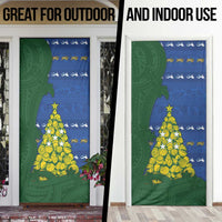 Solomon Islands Christmas Door Cover Seashell Xmas Tree Tribal Waves - Polynesian Pride