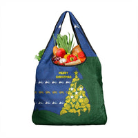 Solomon Islands Christmas Grocery Bag Seashell Xmas Tree Tribal Waves - Polynesian Pride