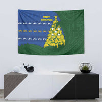 Solomon Islands Christmas Tapestry Seashell Xmas Tree Tribal Waves - Polynesian Pride