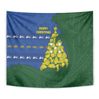 Solomon Islands Christmas Tapestry Seashell Xmas Tree Tribal Waves - Polynesian Pride