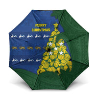 Solomon Islands Christmas Umbrella Seashell Xmas Tree Tribal Waves - Polynesian Pride