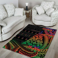 New Caledonia Christmas Area Rug Seashell Xmas Tree Tribal Waves - Polynesian Pride