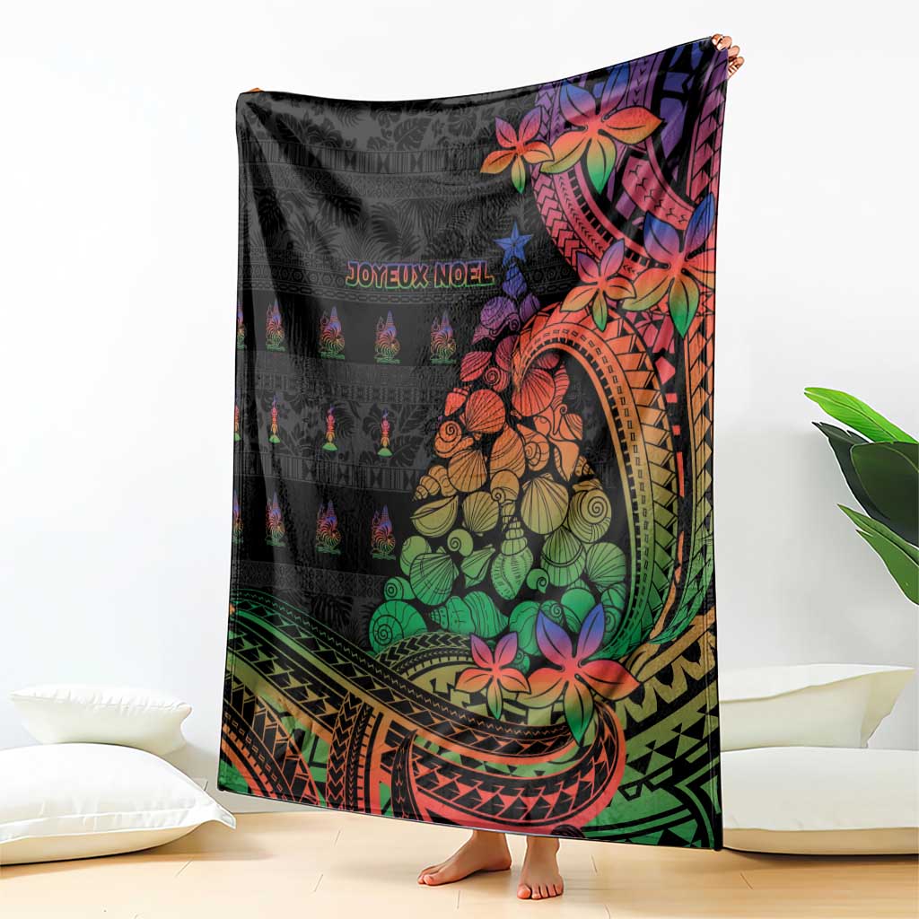 New Caledonia Christmas Blanket Seashell Xmas Tree Tribal Waves - Polynesian Pride
