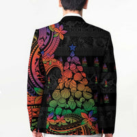 New Caledonia Christmas Blazer Seashell Xmas Tree Tribal Waves - Polynesian Pride