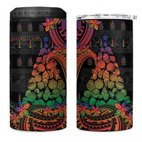 New Caledonia Christmas 4 in 1 Can Cooler Tumbler Seashell Xmas Tree Tribal Waves - Polynesian Pride