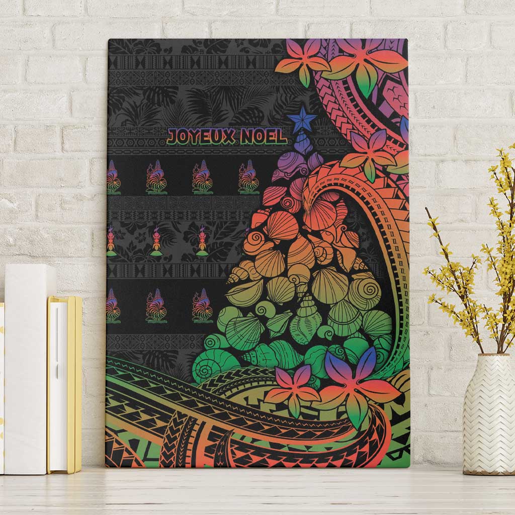 New Caledonia Christmas Canvas Wall Art Seashell Xmas Tree Tribal Waves - Polynesian Pride