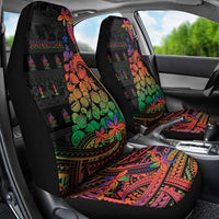 New Caledonia Christmas Car Seat Cover Seashell Xmas Tree Tribal Waves - Polynesian Pride