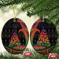 New Caledonia Christmas Ceramic Ornament Seashell Xmas Tree Tribal Waves - Polynesian Pride