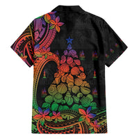 New Caledonia Christmas Family Matching Summer Maxi Dress and Hawaiian Shirt Seashell Xmas Tree Tribal Waves - Polynesian Pride