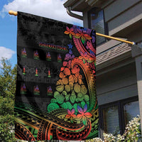 New Caledonia Christmas Garden Flag Seashell Xmas Tree Tribal Waves - Polynesian Pride