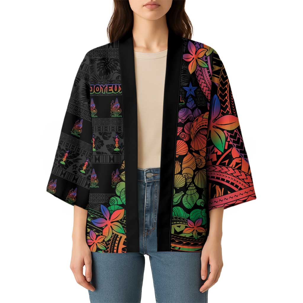 New Caledonia Christmas Kimono Seashell Xmas Tree Tribal Waves - Polynesian Pride