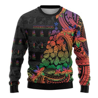 New Caledonia Christmas Ugly Christmas Sweater Seashell Xmas Tree Tribal Waves - Polynesian Pride