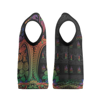 New Caledonia Christmas Knitted V-Neck Vest Seashell Xmas Tree Tribal Waves - Polynesian Pride