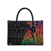 New Caledonia Christmas Leather Bag Seashell Xmas Tree Tribal Waves - Polynesian Pride