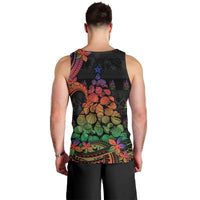 New Caledonia Christmas Men Tank Top Seashell Xmas Tree Tribal Waves - Polynesian Pride