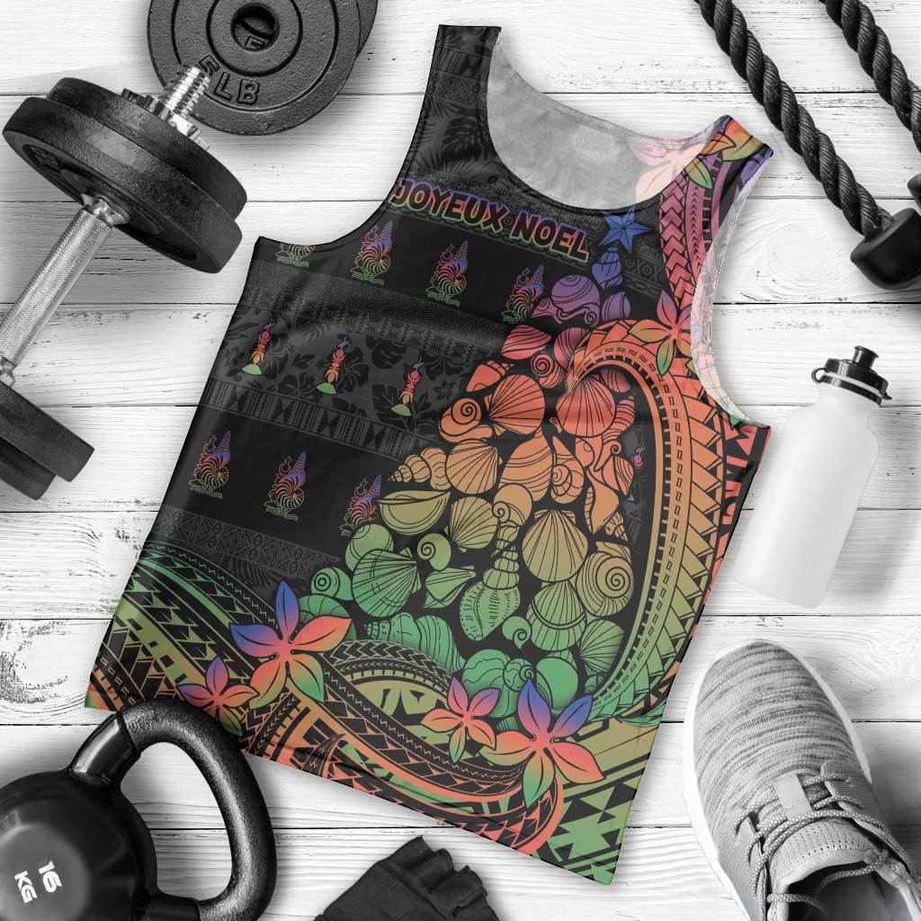 New Caledonia Christmas Men Tank Top Seashell Xmas Tree Tribal Waves - Polynesian Pride