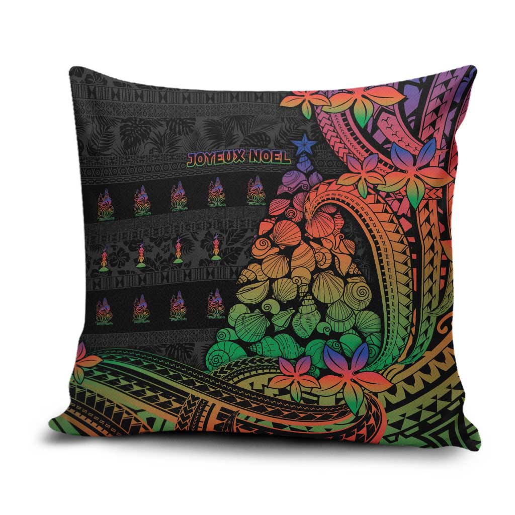New Caledonia Christmas Pillow Cover Seashell Xmas Tree Tribal Waves - Polynesian Pride