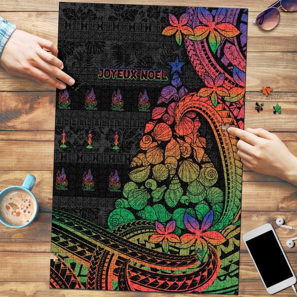 New Caledonia Christmas Puzzle Seashell Xmas Tree Tribal Waves - Polynesian Pride