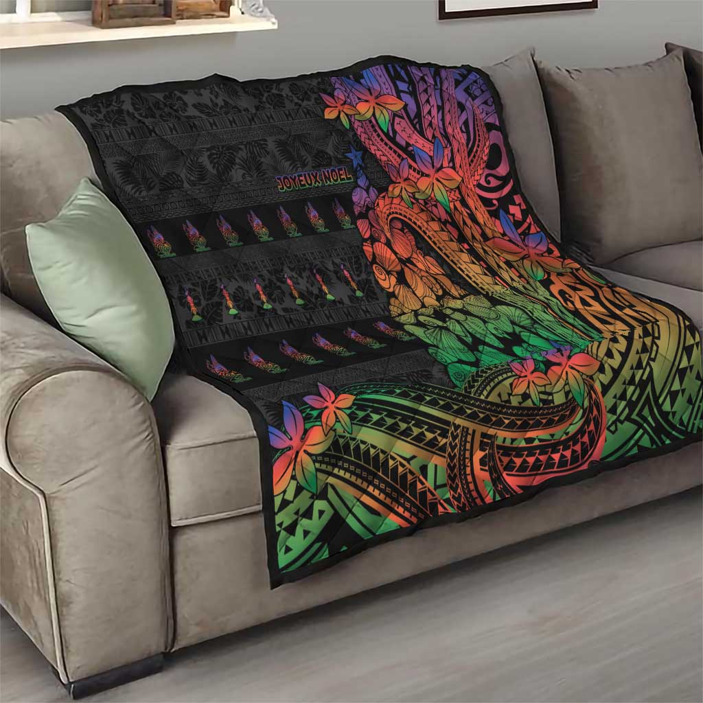 New Caledonia Christmas Quilt Seashell Xmas Tree Tribal Waves - Polynesian Pride