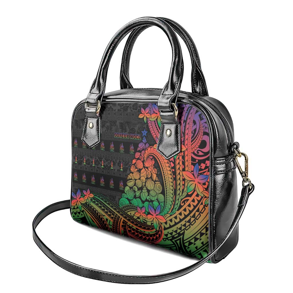 New Caledonia Christmas Shoulder Handbag Seashell Xmas Tree Tribal Waves - Polynesian Pride