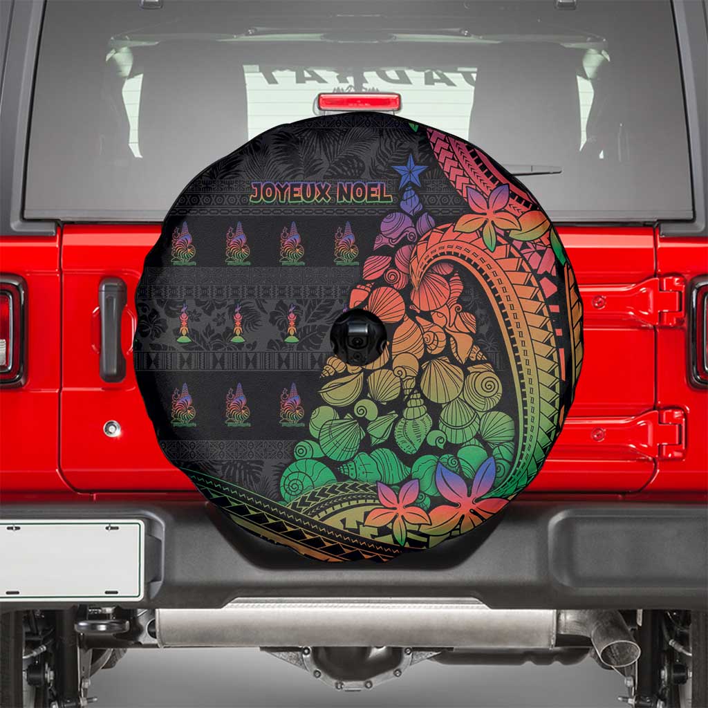 New Caledonia Christmas Spare Tire Cover Seashell Xmas Tree Tribal Waves - Polynesian Pride