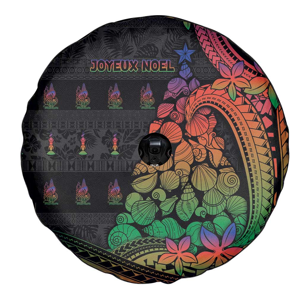 New Caledonia Christmas Spare Tire Cover Seashell Xmas Tree Tribal Waves - Polynesian Pride