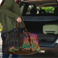 New Caledonia Christmas Travel Bag Seashell Xmas Tree Tribal Waves - Polynesian Pride