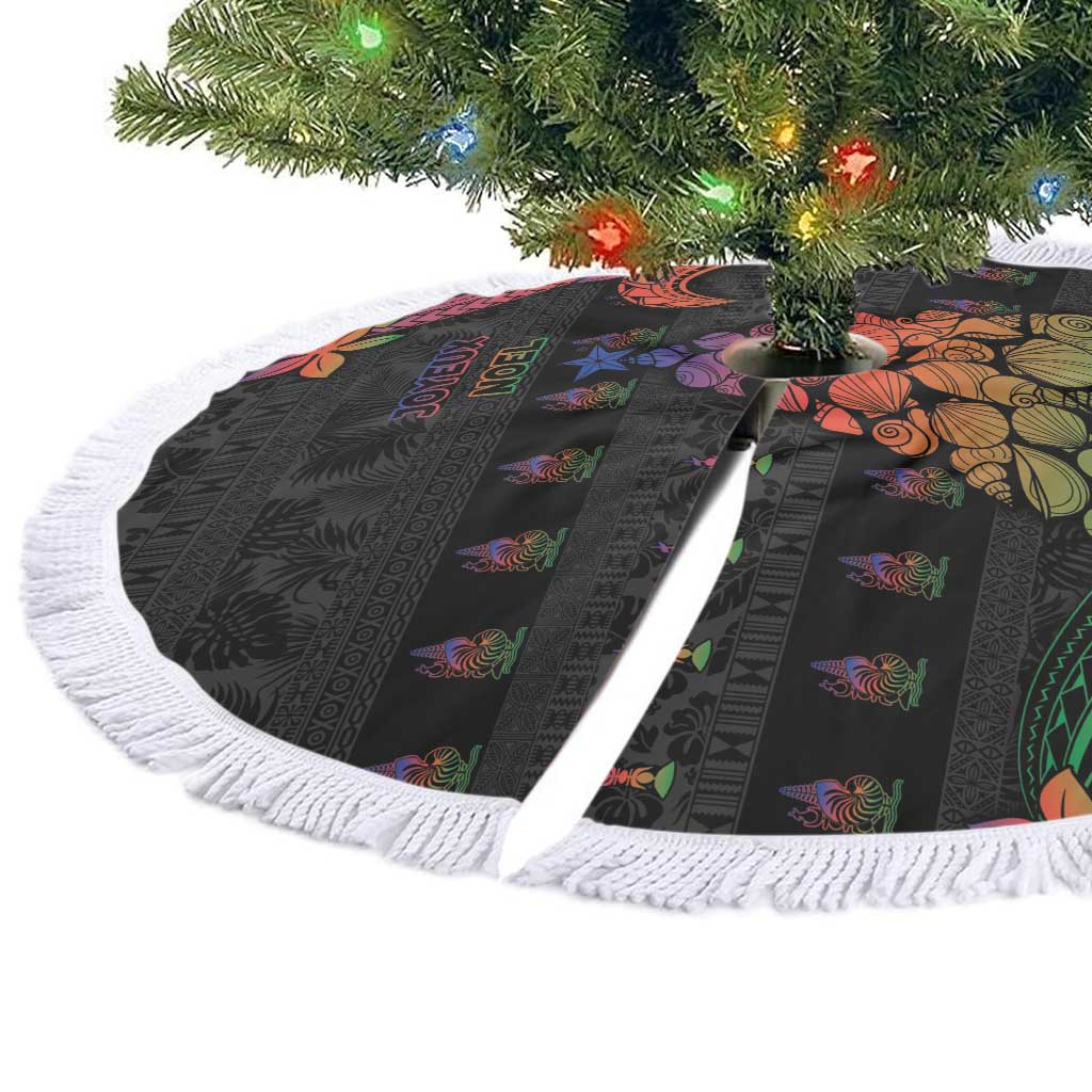 New Caledonia Christmas Tree Skirt Seashell Xmas Tree Tribal Waves - Polynesian Pride