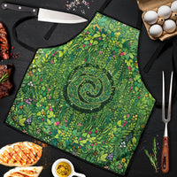 Polynesia Mother Nature Apron Glowing Heart Spiral Tropical Vine Floral