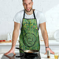 Polynesia Mother Nature Apron Glowing Heart Spiral Tropical Vine Floral