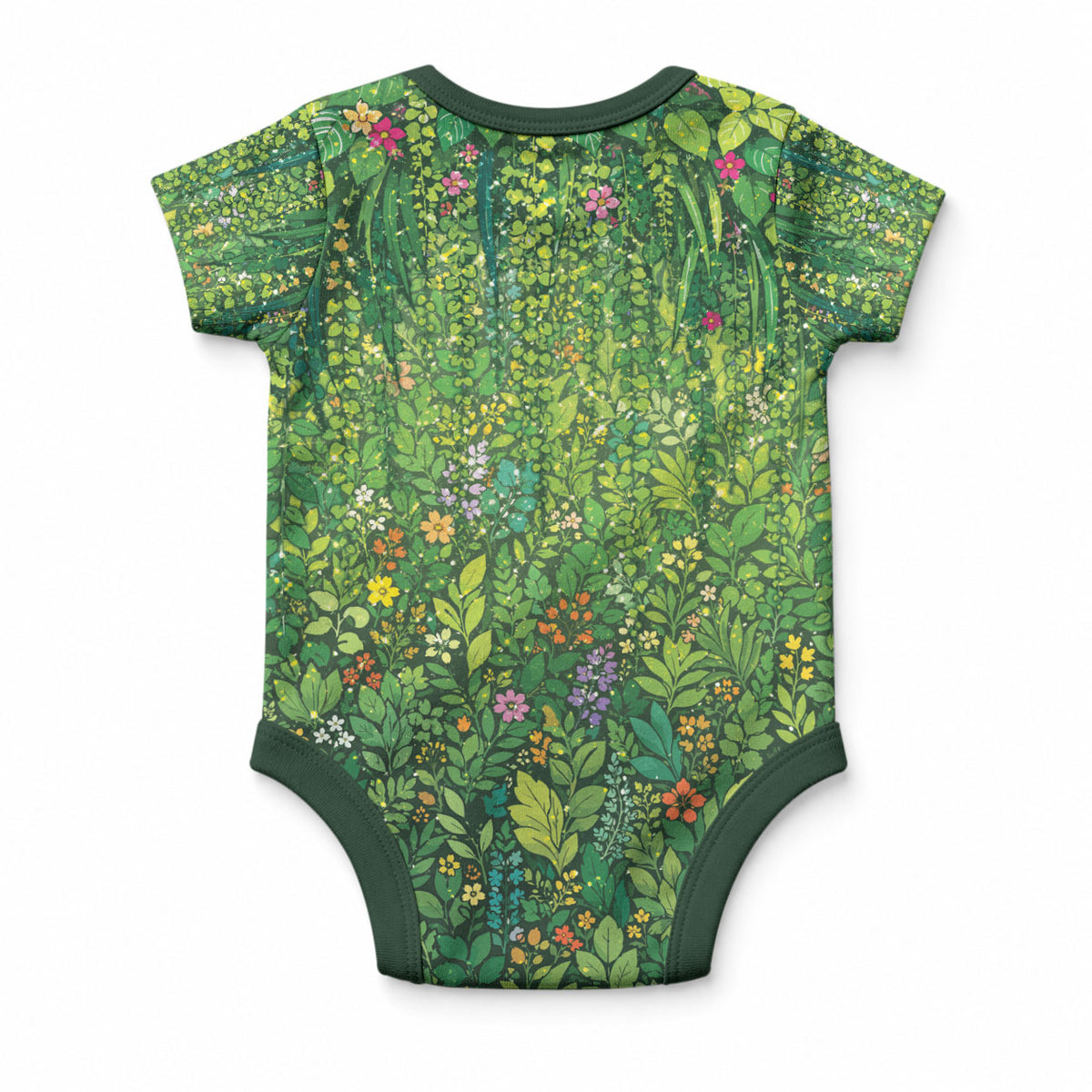 Polynesia Mother Nature Baby Onesie Glowing Heart Spiral Tropical Vine Floral