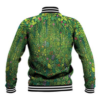 Polynesia Mother Nature Baseball Jacket Glowing Heart Spiral Tropical Vine Floral