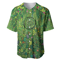 Polynesia Mother Nature Baseball Jersey Glowing Heart Spiral Tropical Vine Floral