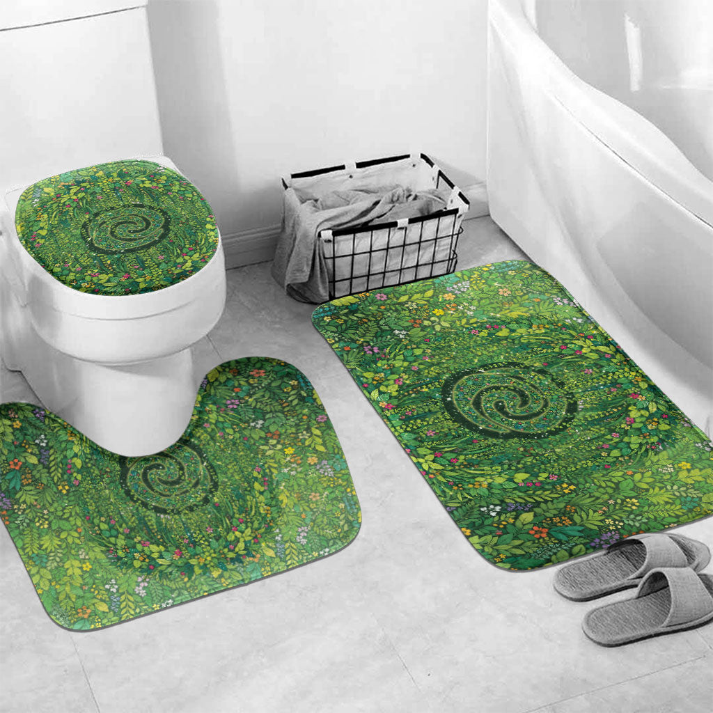 Polynesia Mother Nature Bathroom Set Glowing Heart Spiral Tropical Vine Floral
