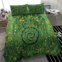 Polynesia Mother Nature Bedding Set Glowing Heart Spiral Tropical Vine Floral