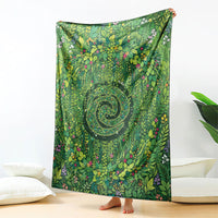 Polynesia Mother Nature Blanket Glowing Heart Spiral Tropical Vine Floral