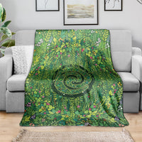 Polynesia Mother Nature Blanket Glowing Heart Spiral Tropical Vine Floral