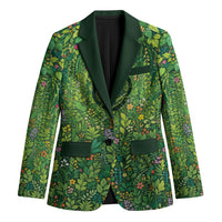 Polynesia Mother Nature Blazer Glowing Heart Spiral Tropical Vine Floral