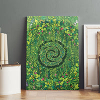 Polynesia Mother Nature Canvas Wall Art Glowing Heart Spiral Tropical Vine Floral