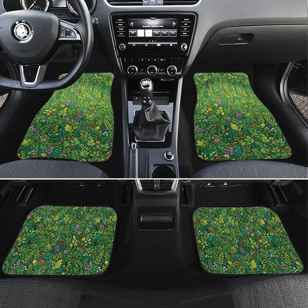 Polynesia Mother Nature Car Mats Glowing Heart Spiral Tropical Vine Floral