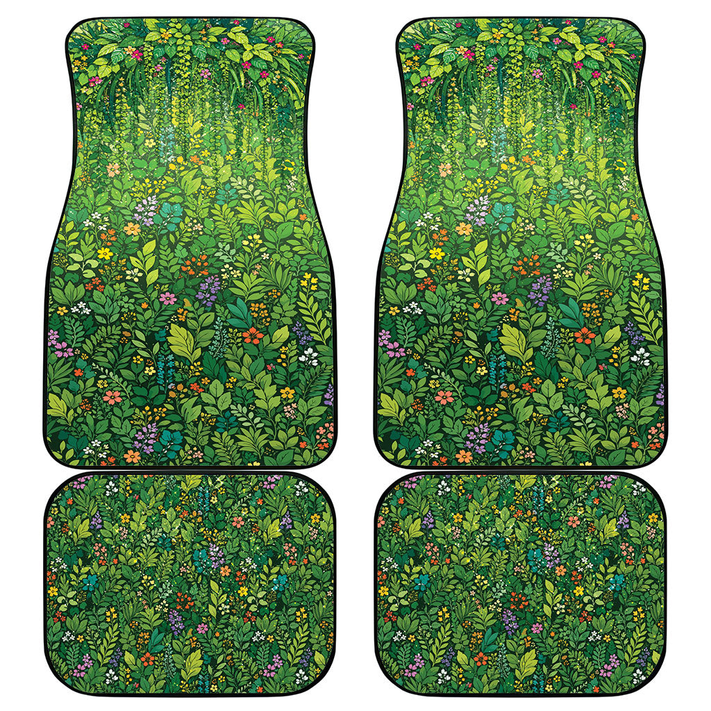 Polynesia Mother Nature Car Mats Glowing Heart Spiral Tropical Vine Floral