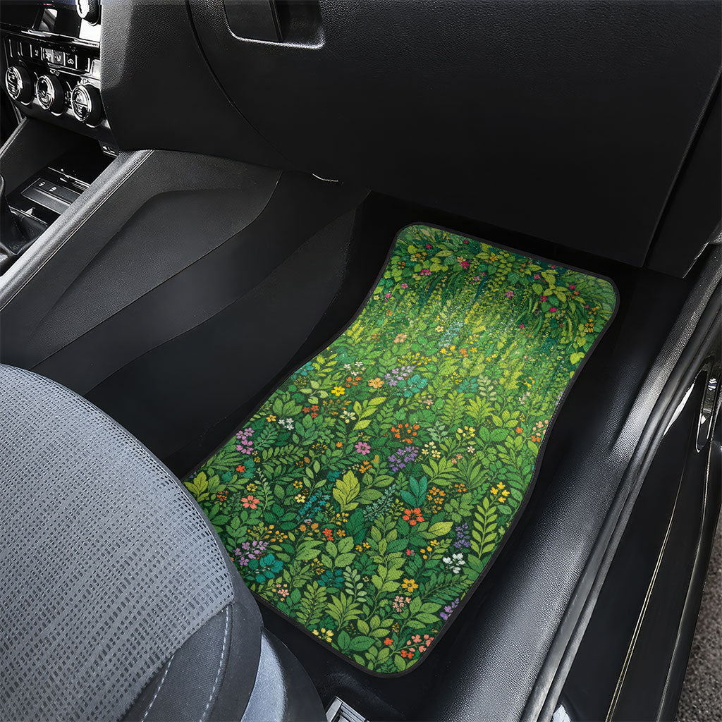 Polynesia Mother Nature Car Mats Glowing Heart Spiral Tropical Vine Floral