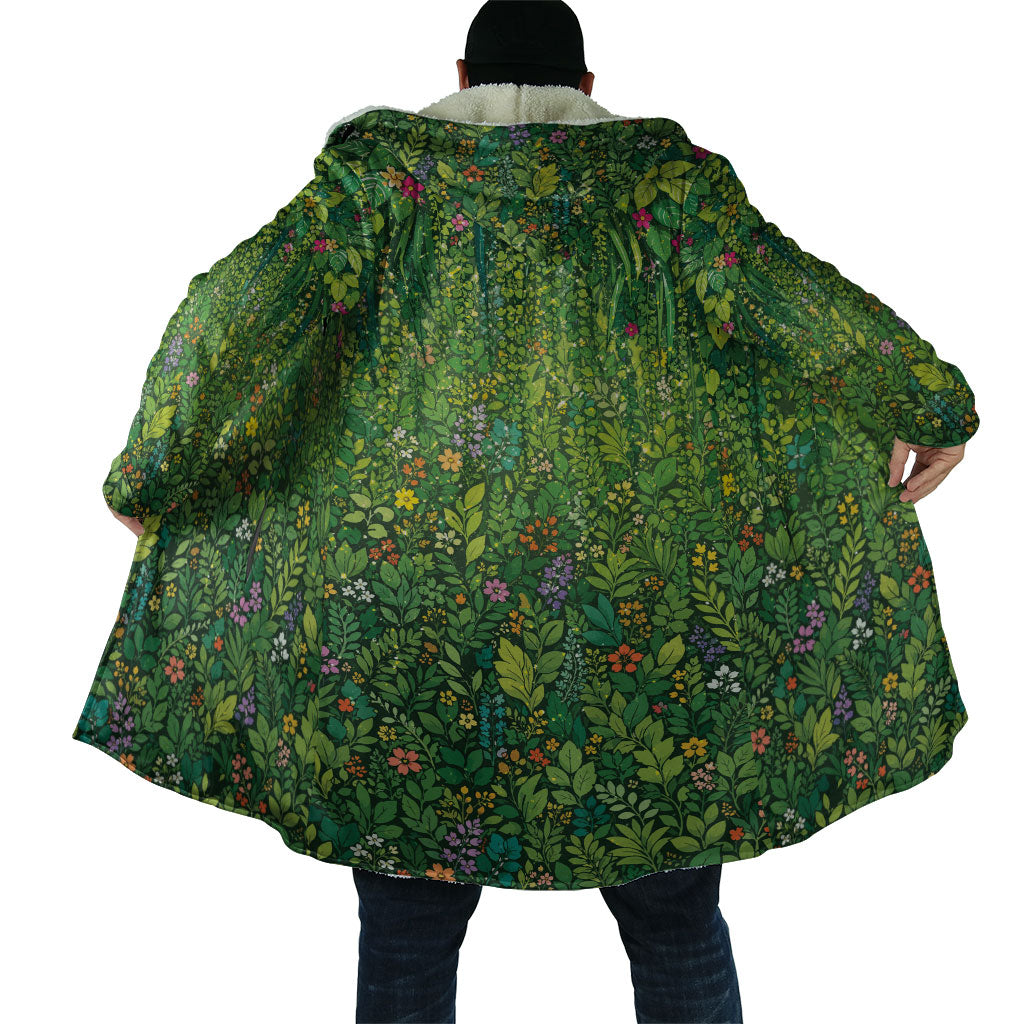 Polynesia Mother Nature Cloak Glowing Heart Spiral Tropical Vine Floral