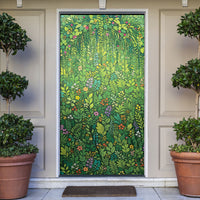 Polynesia Mother Nature Door Cover Glowing Heart Spiral Tropical Vine Floral
