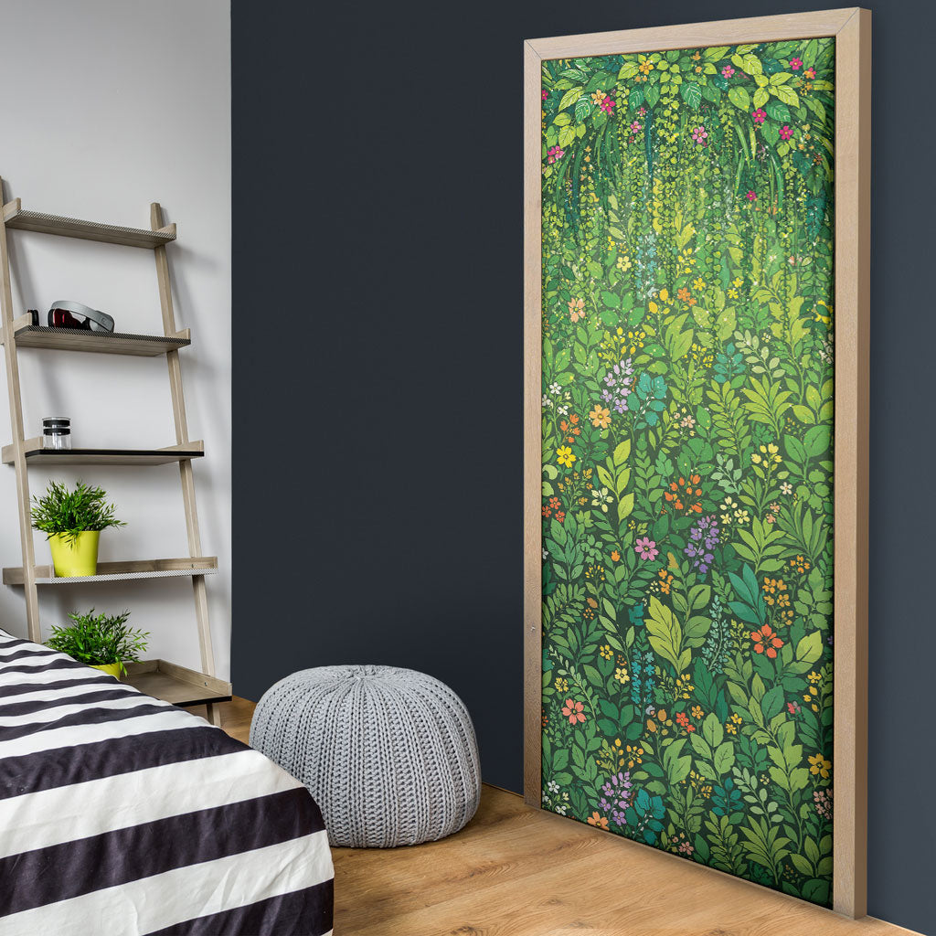 Polynesia Mother Nature Door Cover Glowing Heart Spiral Tropical Vine Floral