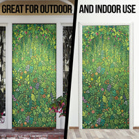 Polynesia Mother Nature Door Cover Glowing Heart Spiral Tropical Vine Floral