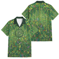 Polynesia Mother Nature Family Matching Short Sleeve Bodycon Dress and Hawaiian Shirt Glowing Heart Spiral Tropical Vine Floral