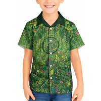 Polynesia Mother Nature Kid Hawaiian Shirt Glowing Heart Spiral Tropical Vine Floral