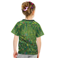 Polynesia Mother Nature Kid T Shirt Glowing Heart Spiral Tropical Vine Floral