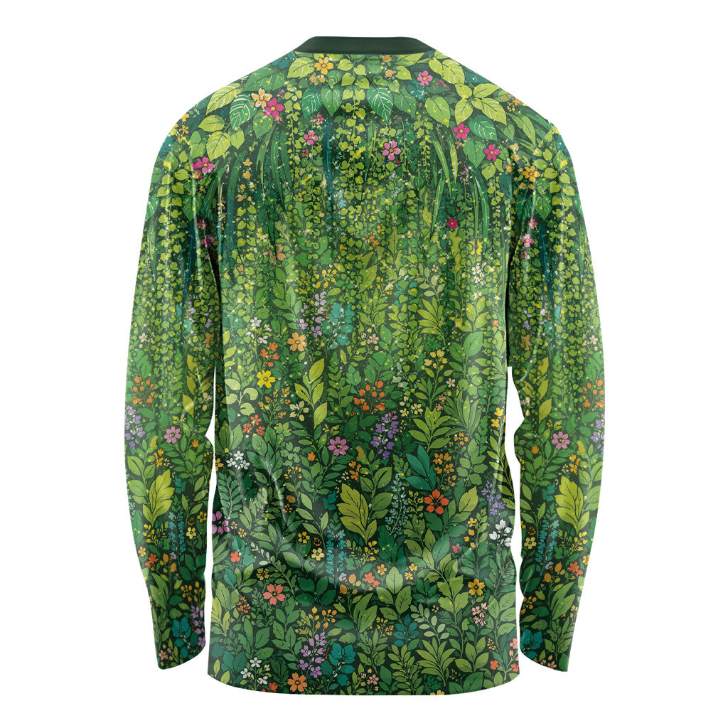 Polynesia Mother Nature Long Sleeve Shirt Glowing Heart Spiral Tropical Vine Floral